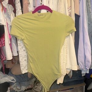 Abercrombie & Fitch Soft Matte Seamless Sage Green Bodysuit, never worn!!